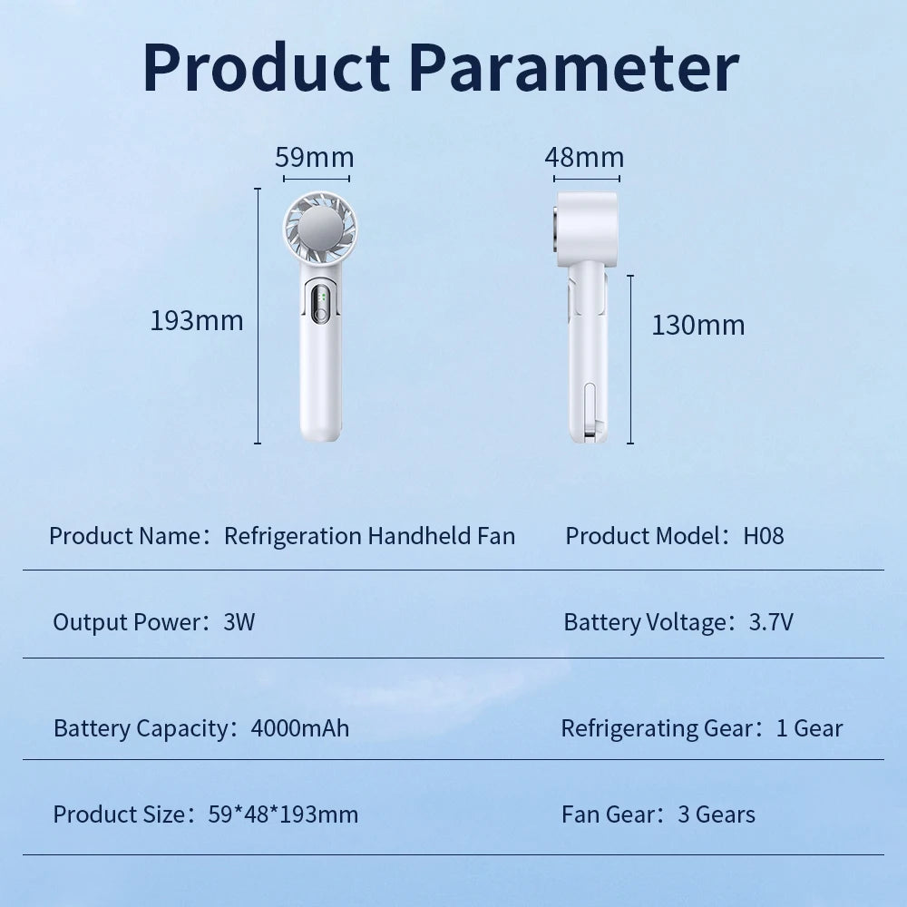 Portable Semiconductor Refrigeration Handheld Fan