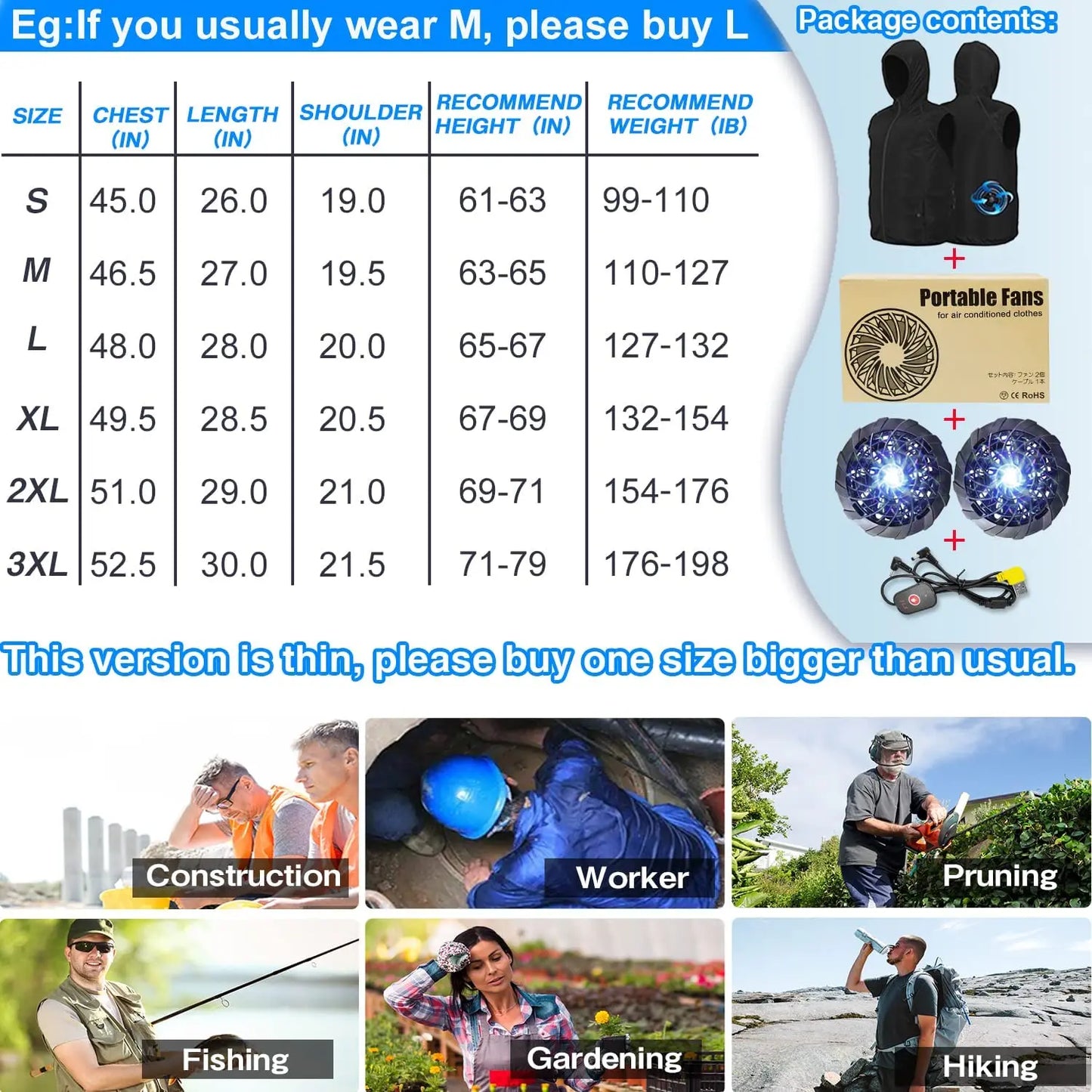 Cool Vest with Wearable Cooling Fan