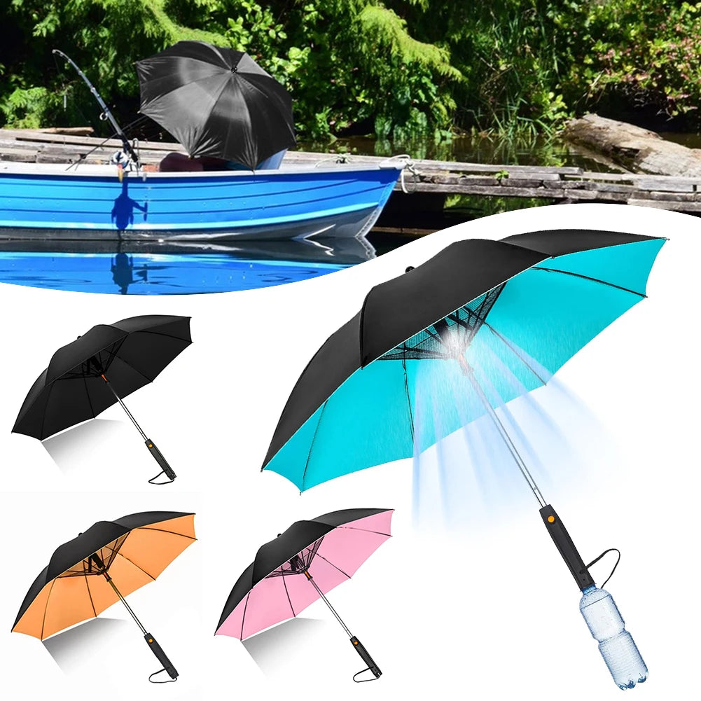 Portable Cooling Umbrella with Fan Sprayers